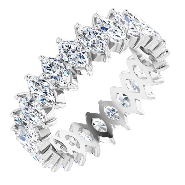 Platinum Marquise Lab-Grown Diamond Shared-Prong Eternity Band – 4.25x2.25 mm Stones