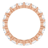 10K Gold Round Lab-Grown Diamond Shared-Prong Eternity Band – 3 mm Stones - Rose Gold - view 2