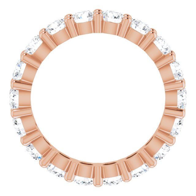 10K Gold Round Lab-Grown Diamond Shared-Prong Eternity Band – 3 mm Stones - Rose Gold - view 2