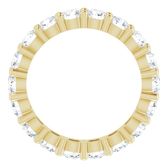 10K Gold Round Natural Diamond Shared-Prong Eternity Band – 3 mm Stones - Yellow Gold - view 2