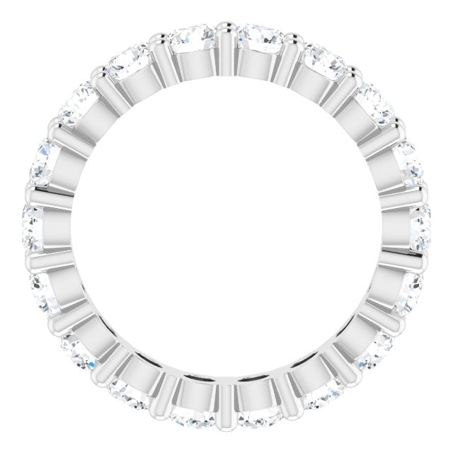 10K Gold Round Lab-Grown Diamond Shared-Prong Eternity Band – 3 mm Stones - White Gold - view 2