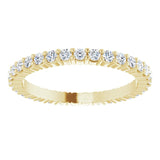 10K Gold Round Lab-Grown Diamond Shared-Prong Eternity Band – 1.5 mm Stones - Yellow Gold - view 3