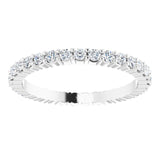 10K Gold Round Natural Diamond Shared-Prong Eternity Band – 1.5 mm Stones - White Gold - view 3