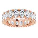 10K Gold Oval Lab-Grown Diamond Shared-Prong Eternity Band – 5x3 mm Stones - Rose Gold - view 3