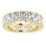 10K Gold Oval Natural Diamond Shared-Prong Eternity Band – 5x3 mm Stones - Yellow Gold - view 3