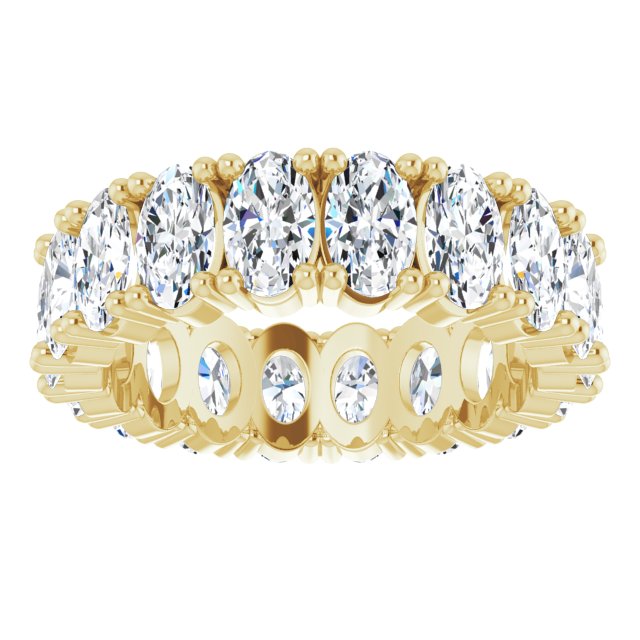 10K Gold Oval Lab-Grown Diamond Shared-Prong Eternity Band – 5x3 mm Stones - Yellow Gold - view 3