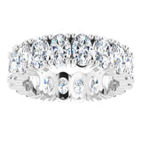 10K Gold Oval Lab-Grown Diamond Shared-Prong Eternity Band – 5x3 mm Stones - White Gold - view 3