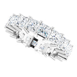 10K Gold Square Natural Diamond Shared-Prong Eternity Band – 3.25x3.25 mm Stones - White Gold - view 5