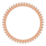 10K Gold Round Natural Diamond Shared-Prong Eternity Band – 1 mm Stones - Rose Gold - view 2