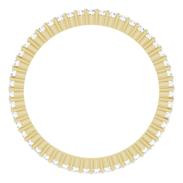10K Gold Round Lab-Grown Diamond Shared-Prong Eternity Band – 1 mm Stones - Yellow Gold - view 2