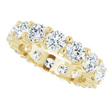 10K Gold Round Lab-Grown Diamond Shared-Prong Eternity Band – 3.8 mm Stones - Yellow Gold - view 5
