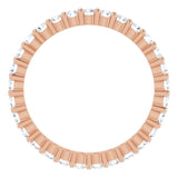 10K Gold Round Lab-Grown Diamond Shared-Prong Eternity Band – 1.75 mm Stones - Rose Gold - view 2