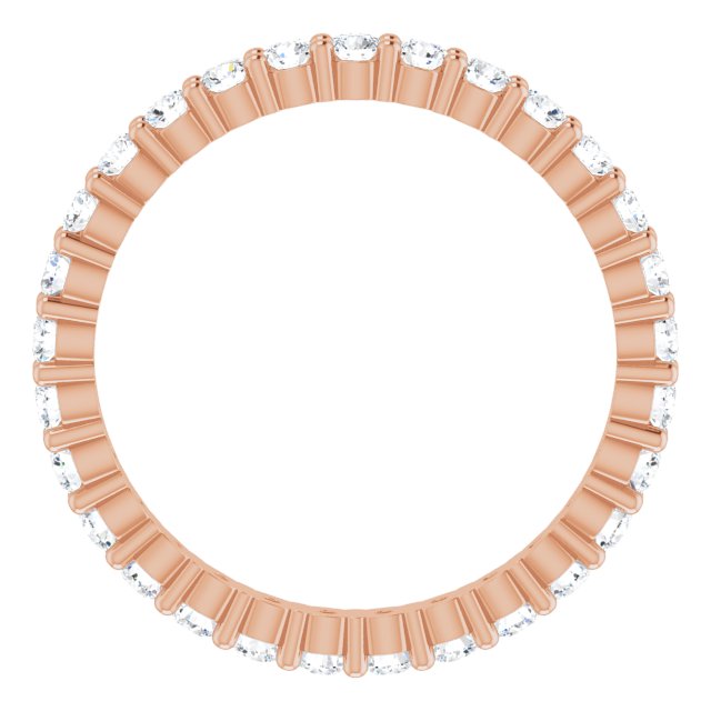 10K Gold Round Lab-Grown Diamond Shared-Prong Eternity Band – 1.75 mm Stones - Rose Gold - view 2