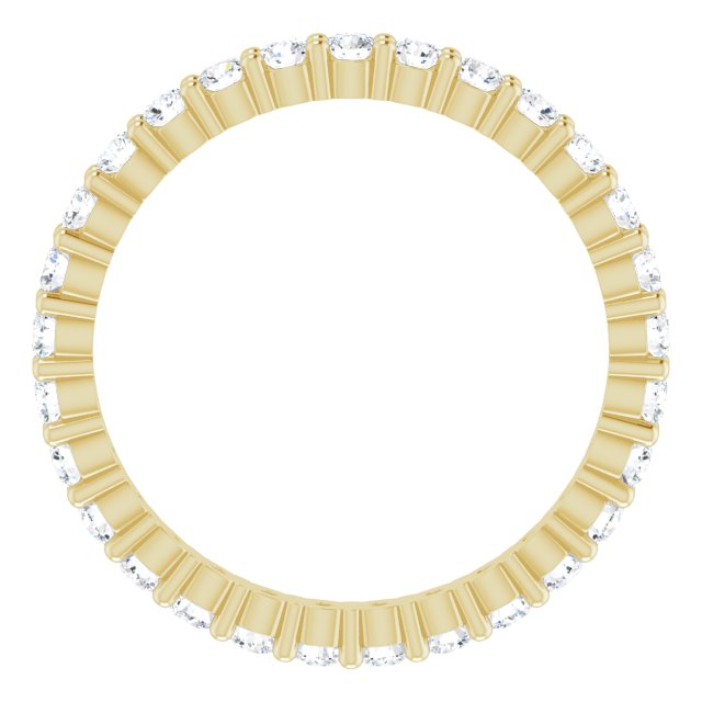 10K Gold Round Lab-Grown Diamond Shared-Prong Eternity Band – 1.75 mm Stones - Yellow Gold - view 2