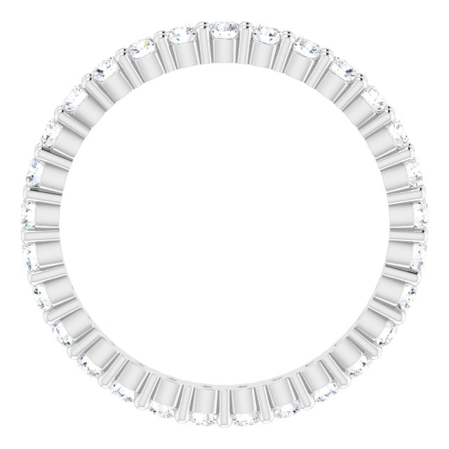 10K Gold Round Lab-Grown Diamond Shared-Prong Eternity Band – 1.75 mm Stones - White Gold - view 2
