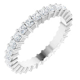 10K Gold Square Natural Diamond Shared-Prong Eternity Band – 1.75x1.75 mm Stones - White Gold