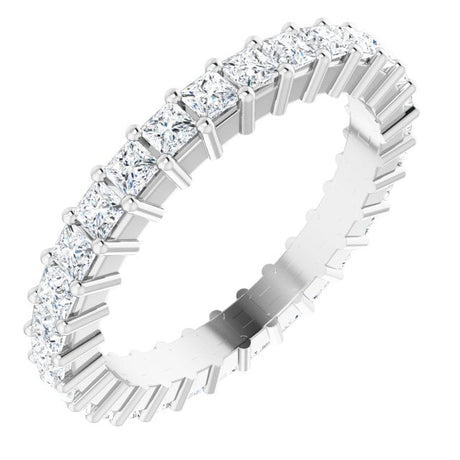 10K Gold Square Natural Diamond Shared-Prong Eternity Band – 1.75x1.75 mm Stones - White Gold