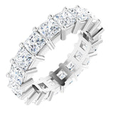 10K Gold Square Natural Diamond Shared-Prong Eternity Band – 3.25x3.25 mm Stones - White Gold