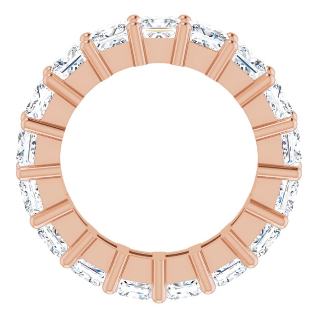 10K Gold Square Natural Diamond Shared-Prong Eternity Band – 3.5x3.5 mm Stones - Rose Gold - view 2