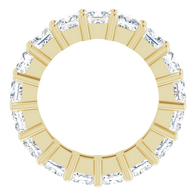 10K Gold Square Lab-Grown Diamond Shared-Prong Eternity Band – 3.5x3.5 mm Stones - Yellow Gold - view 2