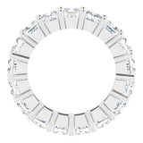 10K Gold Square Lab-Grown Diamond Shared-Prong Eternity Band – 3.5x3.5 mm Stones - White Gold - view 2