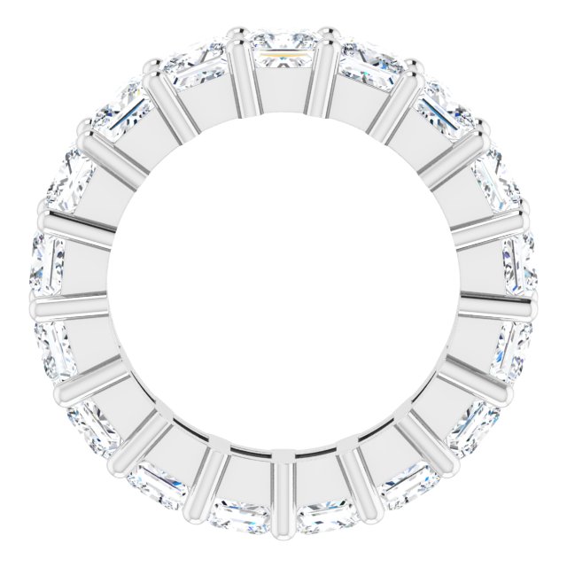 10K Gold Square Lab-Grown Diamond Shared-Prong Eternity Band – 3.5x3.5 mm Stones - White Gold - view 2