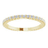 10K Gold Round Lab-Grown Diamond Shared-Prong Eternity Band – 1.3 mm Stones - Yellow Gold - view 3