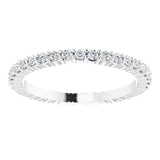10K Gold Round Natural Diamond Shared-Prong Eternity Band – 1.3 mm Stones - White Gold - view 3