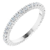 10K Gold Round Lab-Grown Diamond Shared-Prong Eternity Band – 1.5 mm Stones - White Gold