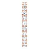 10K Gold Round Natural Diamond Shared-Prong Eternity Band – 2 mm Stones - Rose Gold - view 4