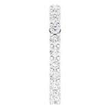 10K Gold Round Natural Diamond Shared-Prong Eternity Band – 2 mm Stones - White Gold - view 4
