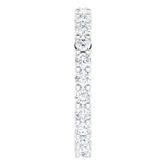 10K Gold Round Natural Diamond Shared-Prong Eternity Band – 2 mm Stones - White Gold - view 4