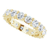 10K Gold Round Natural Diamond Shared-Prong Eternity Band – 3 mm Stones - Yellow Gold - view 5