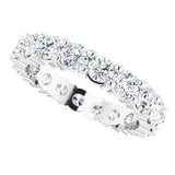 10K Gold Round Natural Diamond Shared-Prong Eternity Band – 3 mm Stones - White Gold - view 5