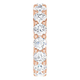 10K Gold Round Natural Diamond Shared-Prong Eternity Band – 3.75 mm Stones - Rose Gold - view 4