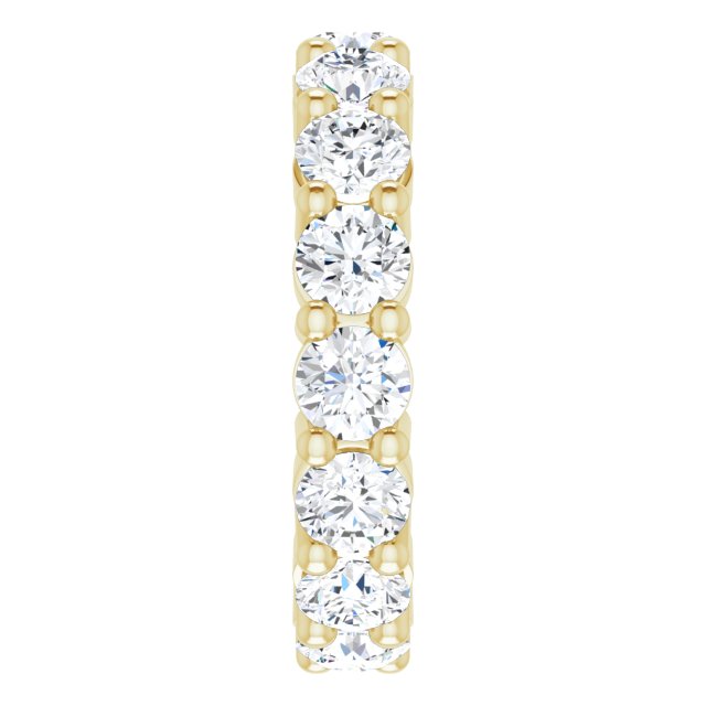 10K Gold Round Natural Diamond Shared-Prong Eternity Band – 3.75 mm Stones - Yellow Gold - view 4