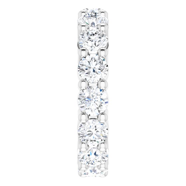 10K Gold Round Natural Diamond Shared-Prong Eternity Band – 3.75 mm Stones - White Gold - view 4
