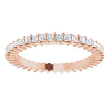 10K Gold Square Natural Diamond Shared-Prong Eternity Band – 1.25x1.25 mm Stones - Rose Gold - view 3