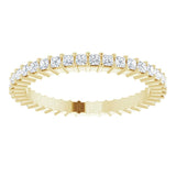 10K Gold Square Lab-Grown Diamond Shared-Prong Eternity Band – 1.25x1.25 mm Stones - Yellow Gold - view 3