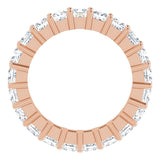 10K Gold Square Lab-Grown Diamond Shared-Prong Eternity Band – 2.75x2.75 mm Stones - Rose Gold - view 2