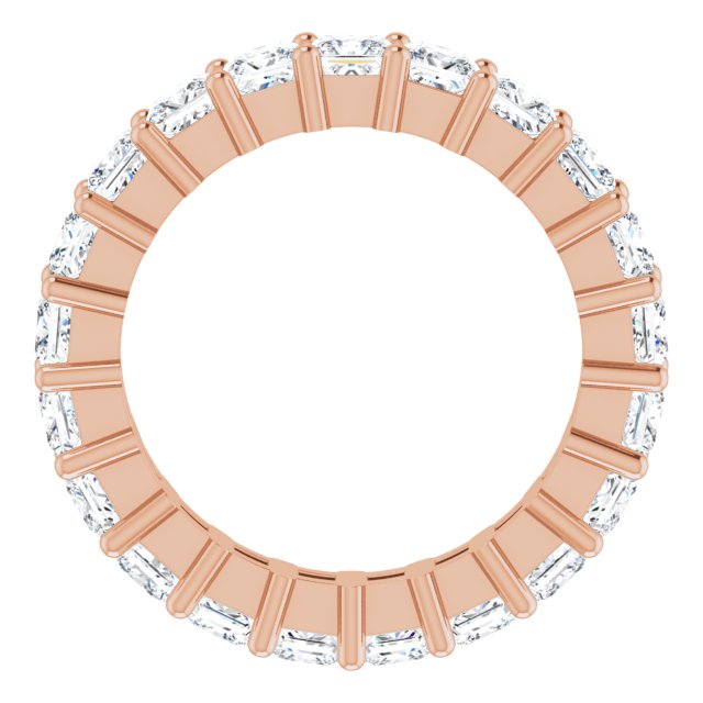 10K Gold Square Natural Diamond Shared-Prong Eternity Band – 2.75x2.75 mm Stones - Rose Gold - view 2