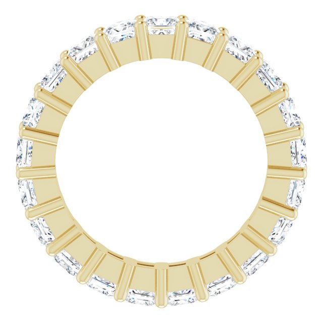 10K Gold Square Lab-Grown Diamond Shared-Prong Eternity Band – 2.75x2.75 mm Stones - Yellow Gold - view 2