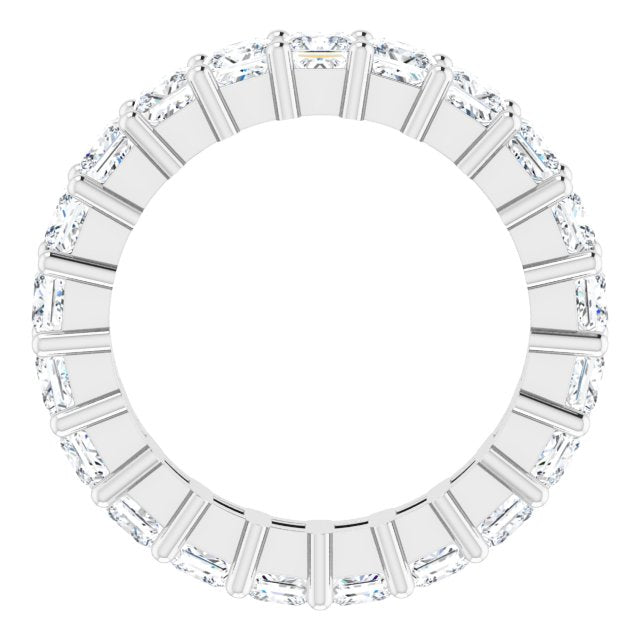 10K Gold Square Lab-Grown Diamond Shared-Prong Eternity Band – 2.75x2.75 mm Stones - White Gold - view 2