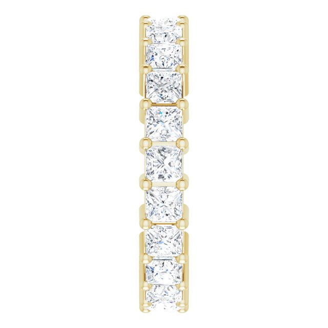 10K Gold Square Natural Diamond Shared-Prong Eternity Band – 2.5x2.5 mm Stones - Yellow Gold - view 4