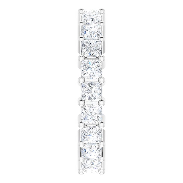 10K Gold Square Natural Diamond Shared-Prong Eternity Band – 2.5x2.5 mm Stones - White Gold - view 4