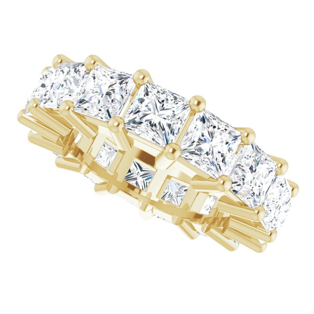 10K Gold Square Lab-Grown Diamond Shared-Prong Eternity Band – 4x4 mm Stones - Yellow Gold - view 5