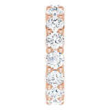 10K Gold Round Natural Diamond Shared-Prong Eternity Band – 3.8 mm Stones - Rose Gold - view 4
