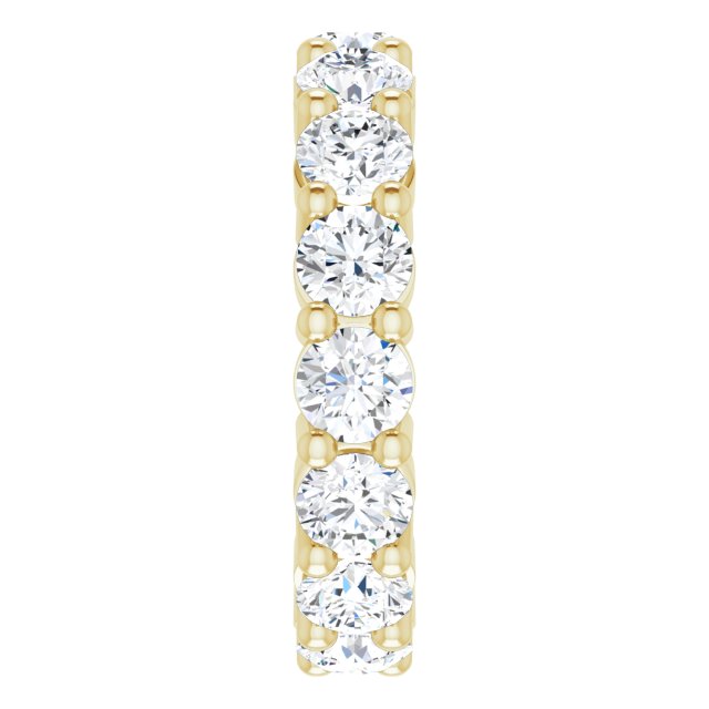 10K Gold Round Natural Diamond Shared-Prong Eternity Band – 3.8 mm Stones - Yellow Gold - view 4