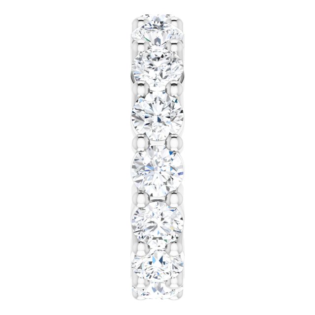 10K Gold Round Lab-Grown Diamond Shared-Prong Eternity Band – 3.8 mm Stones - White Gold - view 4