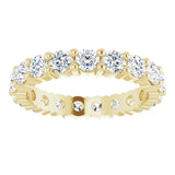 10K Gold Round Natural Diamond Shared-Prong Eternity Band – 2.75 mm Stones - Yellow Gold - view 3